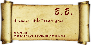 Brausz Bársonyka névjegykártya